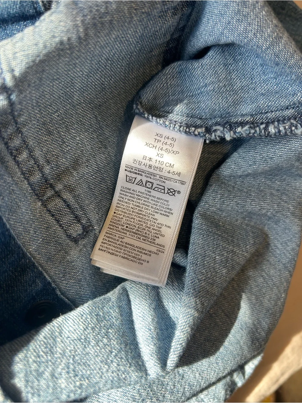 Gap Kids Girls 4-5 Denim Utility Shirt Dress Button Front Pockets
